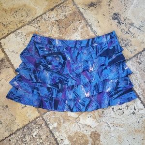 Hollister I Love H81 Layered Tiered Ruffle Mini Skirt Blue Flirty 27 Small